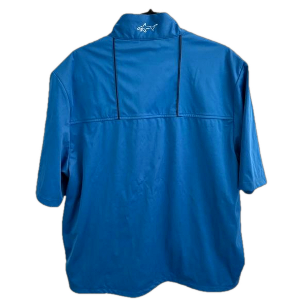 GREG NORMAN Weatherknit Men 1/4 Zip Blue Golf Rain Windbreaker Size L - Picture 2 of 5
